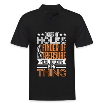 Dirt Fishing Probe Detector Sondler - Men's Polo Shirt - black - Front - Kai (181cm)