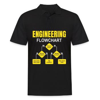 Engineering Flowchart Engineer - Men's Polo Shirt - black - Front - Kai (181cm)
