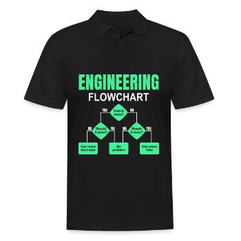 Engineering Flowchart Engineer - Men's Polo Shirt - black - Front - Kai (181cm)