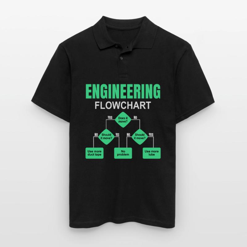 Engineering Flowchart Engineer Men's Polo Shirt