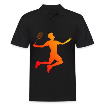 Badminton Squash Damen Badmintonspieler Herren - Männer Poloshirt - Schwarz - Vorne - Kai (181cm)