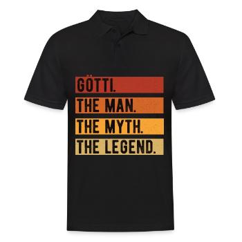 Götti The Man The Myth The Legend Taufgötti - Männer Poloshirt - Schwarz - Vorne - Kai (181cm)