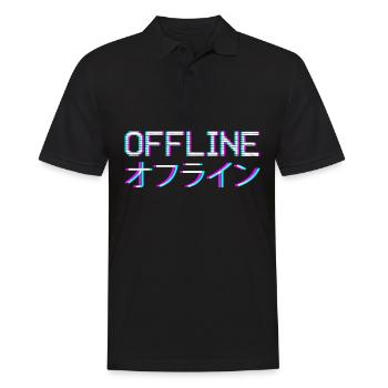 Vaporwave Aesthetic Offline - Polo Homme - noir - Devant - Kai (181cm)