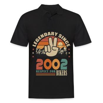 motorcycle anniversary born in 2002 biker 20 years - Men's Polo Shirt - black - Front - Kai (181cm)