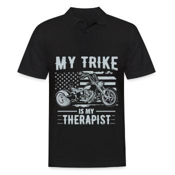 Idées cadeaux Trike | Triker Moto Trikes Motard - Polo Homme - noir - Devant - Kai (181cm)