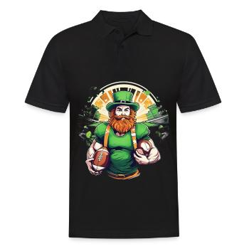 St. Patrick’s Day Shamrock Football américain - Polo Homme - noir - Devant - Kai (181cm)