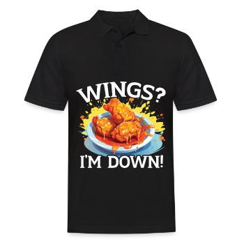Buffalo Wings Foodie Cuisine Américaine Poulet - Polo Homme - noir - Devant - Kai (181cm)