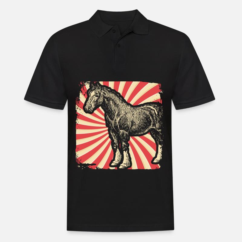 Pferd Pferderasse Clydesdale - Männer Poloshirt - Schwarz