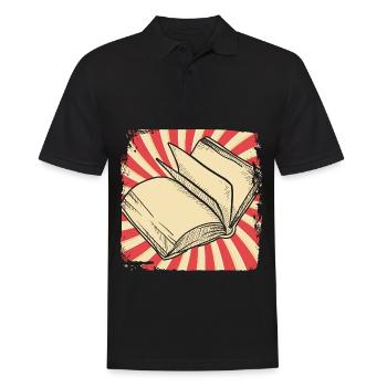 Bücher lesen - Männer Poloshirt - Schwarz - Vorne - Kai (181cm)