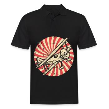 Flugzeug - Männer Poloshirt - Schwarz - Vorne - Kai (181cm)