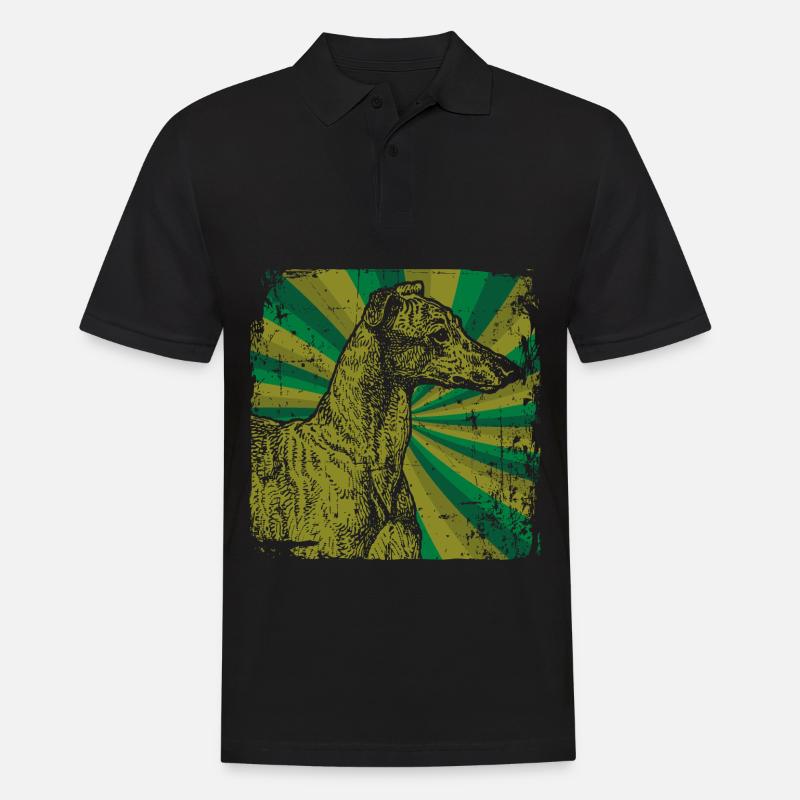 Windhund - Männer Poloshirt - Schwarz