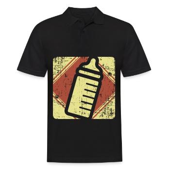 Babyflasche Babysitter Geschenk - Männer Poloshirt - Schwarz - Vorne - Kai (181cm)
