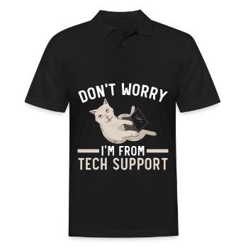 Keine Sorge, ich bin vom technischen Support - Männer Poloshirt - Schwarz - Vorne - Kai (181cm)