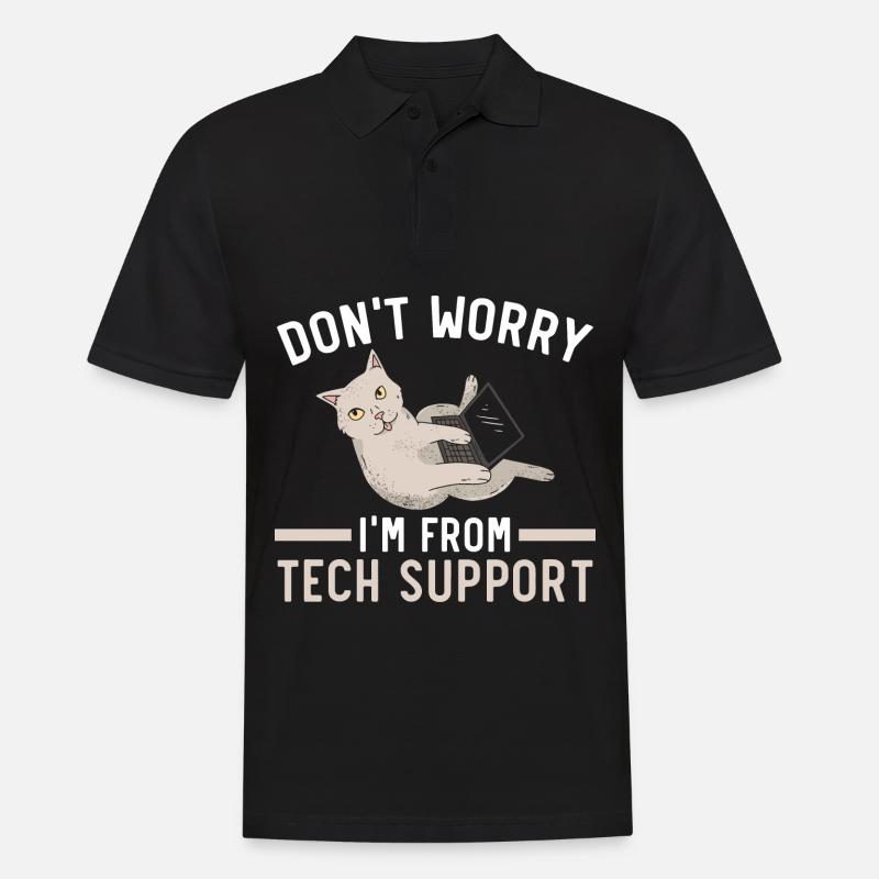 Don't Worry I'm From Tech Support Computer - Men's Polo Shirt - black