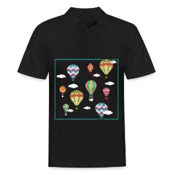 Hot Air Balloon Lover Balloon Ride Airship - Men's Polo Shirt - black - Front - Kai (181cm)