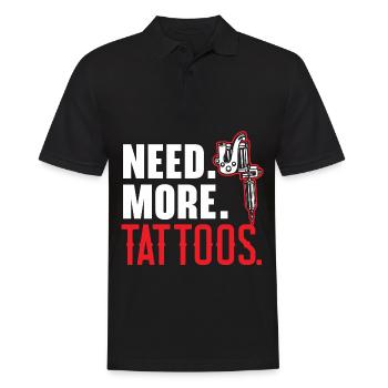 Need More Tattoos Tattoo Tattoo T - Men's Polo Shirt - black - Front - Kai (181cm)