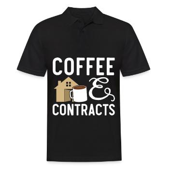 Coffee & Contracts House Brokers Real Estate Agents - Men's Polo Shirt - black - Front - Kai (181cm)