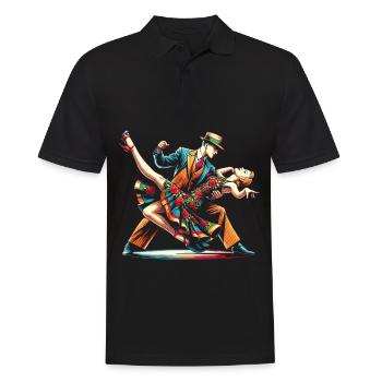 Lindy Hop Dancer Swinging Dancing Swing Dance - Men's Polo Shirt - black - Front - Kai (181cm)