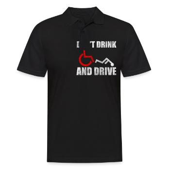 Rollstuhlfahrer Behindert Humor - Männer Poloshirt - Schwarz - Vorne - Kai (181cm)