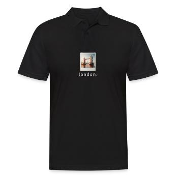 Tower Bridge London Retro Foto - Männer Poloshirt - Schwarz - Vorne - Kai (181cm)