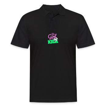 Soccer football féminin kick fille girlpower - Polo Homme - noir - Devant - Kai (181cm)