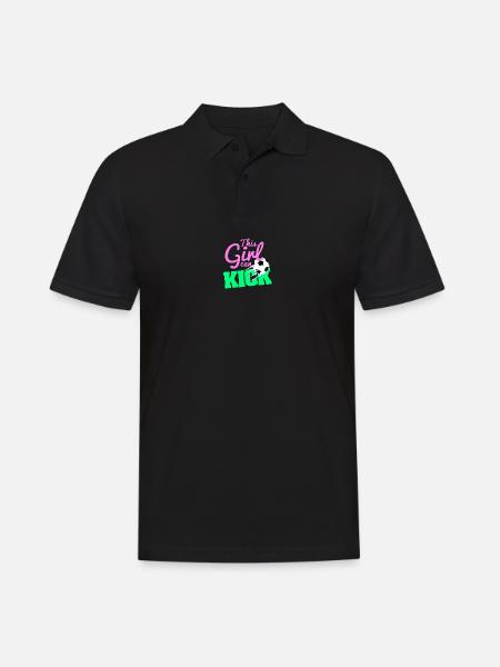 Soccer frauenfußball kicken mädchen girlpower - Herre poloshirt - sort