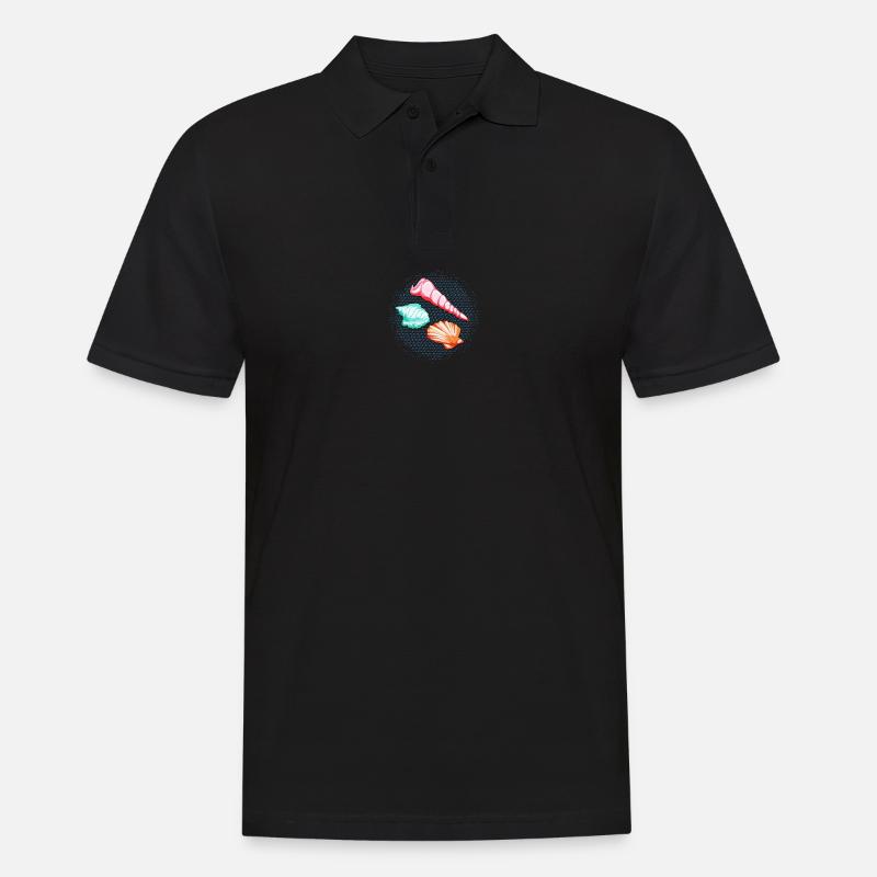 Shells Sea and Sand Beach Vacation Lover Novelty - Männer Poloshirt - Schwarz
