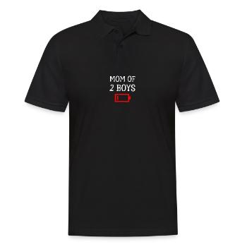 Tired Mom Of 2 Boys Mother Of Two Sons Battery - Men's Polo Shirt - black - Front - Kai (181cm)