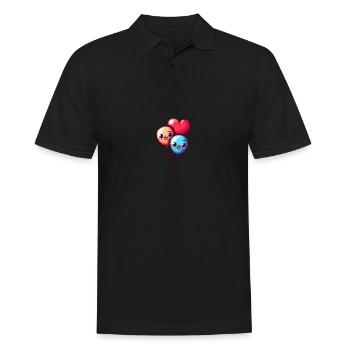 Ballon Herzen auch für Kinder und Geburtstage - Männer Poloshirt - Schwarz - Vorne - Kai (181cm)