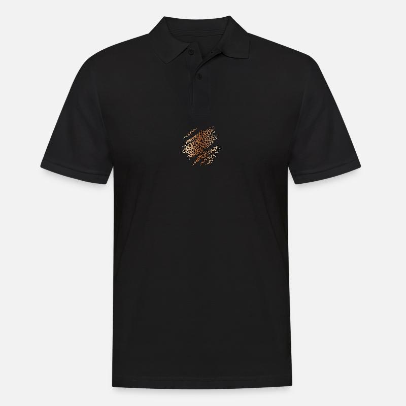 Wilder Leopard nach innen - Männer Poloshirt - Schwarz