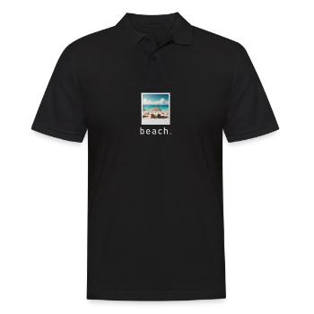 Photo rétro de l’ambiance de la plage - Polo Homme - noir - Devant - Kai (181cm)