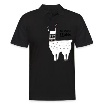no drama llama - Men's Polo Shirt - black - Front - Kai (181cm)