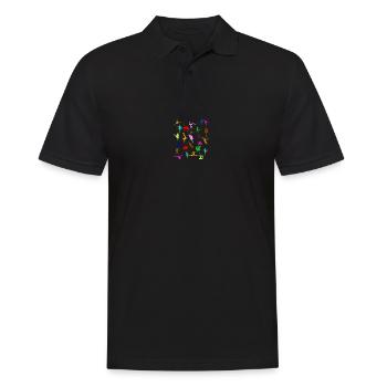 COLORFUL SILHOUETTES - Männer Poloshirt - Schwarz - Vorne - Kai (181cm)