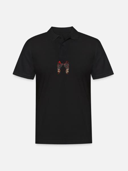 Fighting Angel Blood Wings - Männer Poloshirt - Schwarz