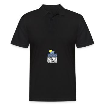 No Fins No Future Safe Sharks - Männer Poloshirt - Schwarz - Vorne - Kai (181cm)