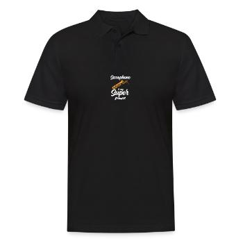 Saxophon Super Power Saxophonist Jazz Musiker - Männer Poloshirt - Schwarz - Vorne - Kai (181cm)
