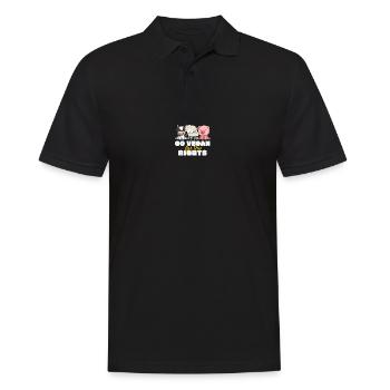 Tierrechte Tierschutz Vegan Vegetarier Tierfreund - Männer Poloshirt - Schwarz - Vorne - Kai (181cm)