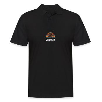 Bison Büffel Buffalo Nationalpark Rind Western - Männer Poloshirt - Schwarz - Vorne - Kai (181cm)