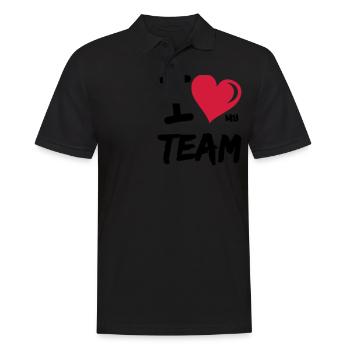 i love my team - Men's Polo Shirt - black - Front - Kai (181cm)