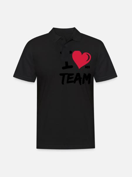 i love my team - Men's Polo Shirt - black