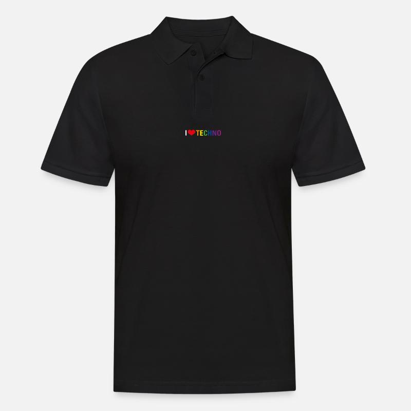 Ich liebe Techno - Männer Poloshirt - Schwarz