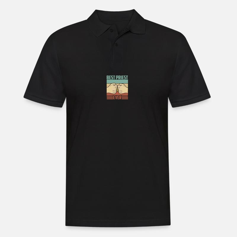 Bester Priester ever - Männer Poloshirt - Schwarz