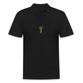 DNA Baum Pflanze Abstrakt Farbig Genetik Geschenk - Männer Poloshirt - Schwarz - Vorne - Kai (181cm)