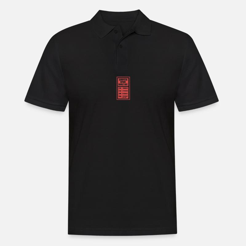 Computer Repair Hourly Rate Computer-Reparatur - Männer Poloshirt - Schwarz