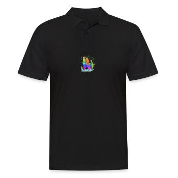Sloth Riding Llama St - Männer Poloshirt - Schwarz - Vorne - Kai (181cm)