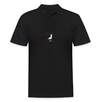Moin Möwe Hafen Norddeutschland Plattdeutsch Küste - Männer Poloshirt - Schwarz - Vorne - Kai (181cm)
