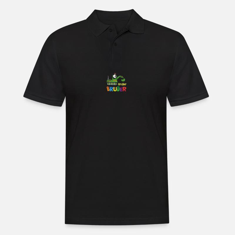 Großer Bruder Bagger Panda - Männer Poloshirt - Schwarz