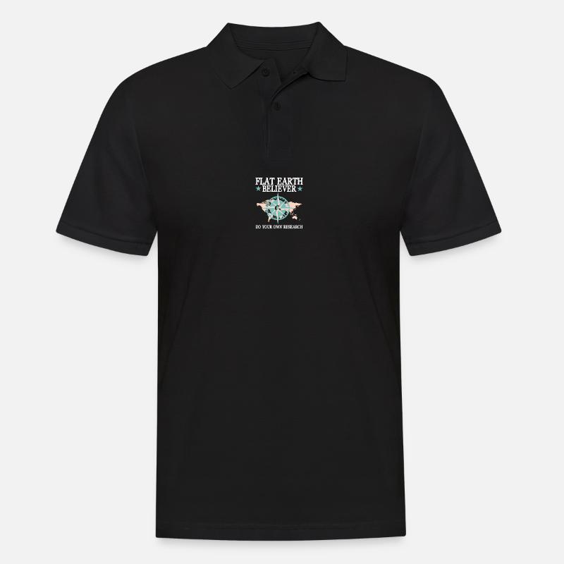 Flat Earth Flache Erde - Männer Poloshirt - Schwarz