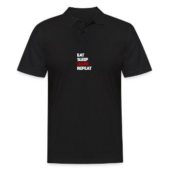 Manger dormir répéter jeu - Polo Homme - noir - Devant - Kai (181cm)