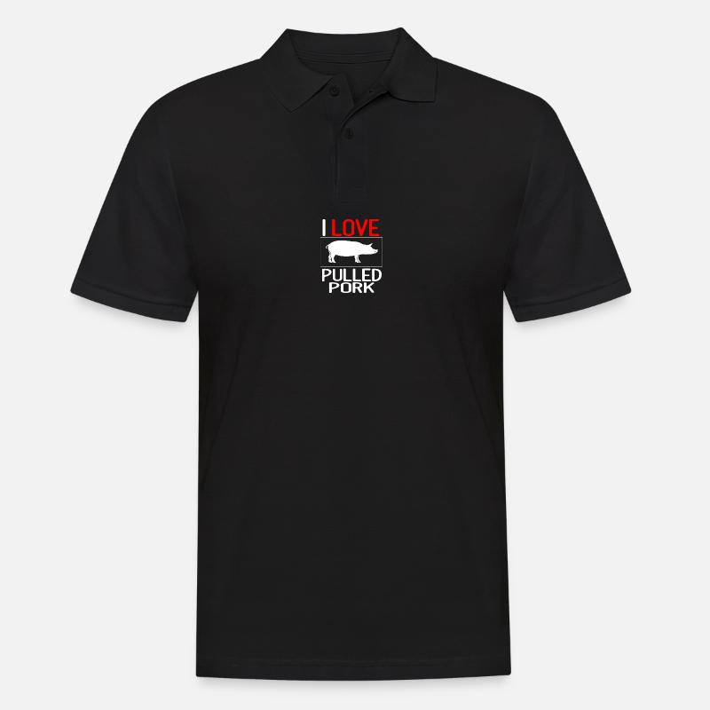 I love pulled pork - Men's Polo Shirt - black